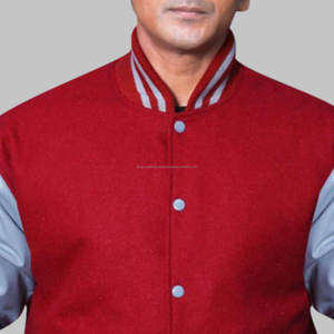 Veste universitaire en denim de laine de haute qualité pour hommes, personnalisable, style baseball, col montant, réversible, respirante, manches en cuir - Product Image 6