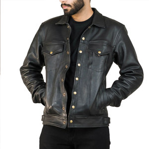 Econex Sports Men's <b>Slim</b> <b>Fit</b> PU Leather Bomber <b>Jacket</b> Breathable Turn-down Collar Zipper Closure Solid Color Casual - Product Image 5