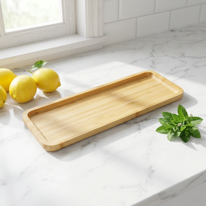 Grand plateau de service en bois pour |   Plateau de table basse en bois avec poignées, plateaux de service et de rangement en bois naturel - Product Image 5