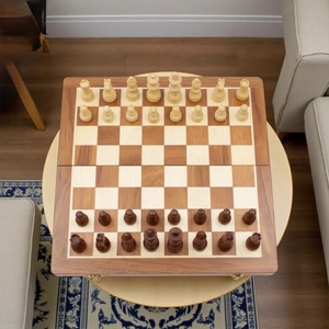 ILAHI's Eco-Friendly Rustic Polished Rectangle <b>Chess</b> <b>Board</b> Game 100% Handmade Pure Wood Animal/Love Style Customized Size <b>Chess</b> - Product Image 1