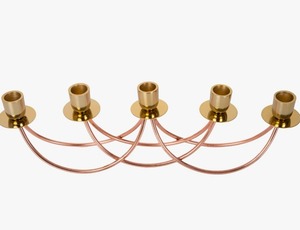 Brass Candelabra Circular Shape Durable Home Decoration Elegant <b>Table</b> Centerpiece - Product Image 3