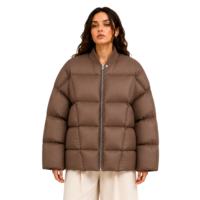 Blouson d'hiver matelassé à capuche imprimé sur mesure OEM, patchwork, rembourrage en coton, fermeture éclair intégrale - Fournisseur d'usine, option frontale, style urbain