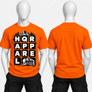 HQR APPAREL Men's Washed Jersey Short Sleeve T-Shirt O-Neck Street Style 100% Cotton Oversized 320g Digital Printed Front <b>Logo</b> - Product Image 3