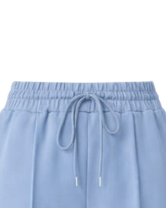 Light Blue Wide Leg Pants Women Casual High Waist <b>Drawstring</b> <b>Trousers</b> Loose Fit Straight Pants Comfortable Lounge Wear Fashion - Product Image 4