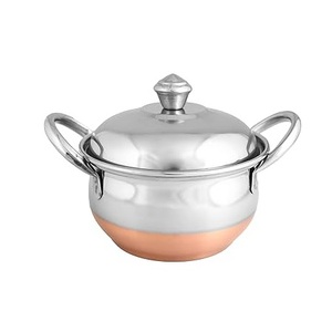 Pure <b>Copper</b> Hot Set Bowl With <b>Handle</b> And Lids Polish Finished For Home Metal Serving Hot Set Bowl For <b>Kitchen</b> Use Kitchenware - Product Image 1