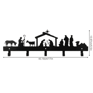 "Custom Festive Wall-Mounted <b>Stocking</b> <b>Holder</b> with Decorative Hooks for Holiday Decor & Gift Storage" - Product Image 1