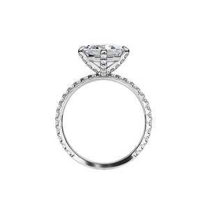 Women's 14k Gold plated Emerald Cut Diamond Engagement Ring Prong Setting Floral Style - Product Image 5