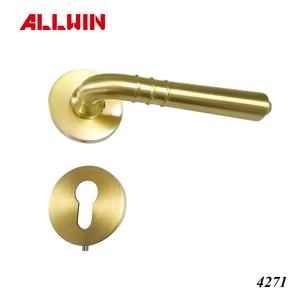 Poignée de porte intérieure de style moderne en laiton noir, poignée de porte ronde à levier - Product Image 4