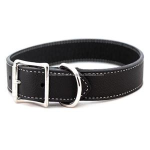 Collar de perro de cuero genuino hecho a mano personalizado de alta calidad con hardware ajustable niquelado de lujo en todos los tamaños y colores - Product Image 2