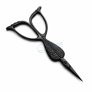 Best Quality Black Mermaid Tail Embroidery <b>Scissors</b> Stainless Steel Precision Beauty Tool for <b>Sewing</b> Craft Tailors - Product Image 5