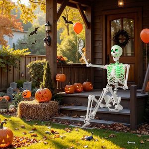 Scheletro di Halloween a grandezza naturale 5,5 piedi, pieghevole, decorazione per interni ed esterni - Product Image 5