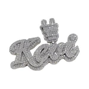 Iced Out Custom Letter Name <b>Pendant</b> Moissanite 925 <b>Silver</b> Hip Hop Themed Charms Personalized <b>Initial</b> Letter <b>Pendant</b> For Men's - Product Image 4