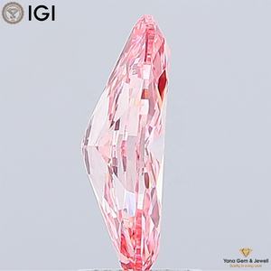 Diamant de laboratoire cultivé CVD de 2,00 carats, taille marquise, couleur rose vif fantaisie, clarté VVS2, certificat IGI, pour bague de mariage personnalisée - Product Image 3
