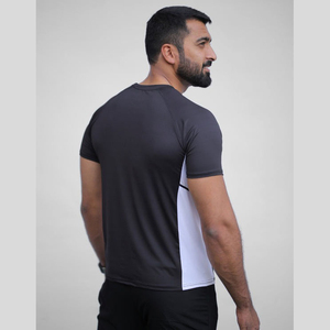 T-shirt de sport pour homme à manches courtes, séchage rapide, 100 % coton, haut d'entraînement athlétique en tissu toile, impression numérique, respirant - Product Image 2