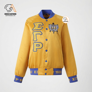 เสื้อแจ็คเก็ต Sigma Gamma Rho ปักลายตามสั่ง สไตล์ลำลองทันสมัย สำหรับสมาคมนักศึกษากรีก ทำจากผ้าขนสัตว์เนื้อหนา - Product Image 2
