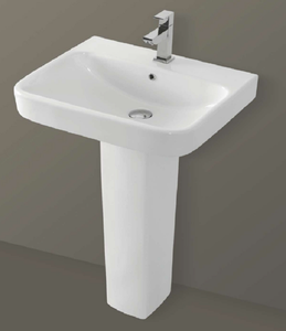 อ่างล้างหน้าแบบตั้งพื้น SINE SET พร้อมก๊อกน้ำแบบรูเดียว ทำความสะอาดง่าย เหมาะสำหรับห้องน้ำ โรงแรม โรงเรียน ห้องสุขา โรงพยาบาล บ้านพักอาศัย อพาร์ทเมนท์ - Product Image 1