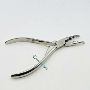 Curved 3 Hole Stainless Steel Pliers for Hair Extensions Clip-in Single Weft Custom <b>Engraved</b> Logo Hair Extension <b>Tools</b> - Product Image 4
