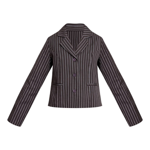 Blazer rayé personnalisé pour femmes et hommes, manches longues, bouton unique, anti-plis, pour le bureau, collection Printemps, fabrication OEM/ODM, mode en gros - Product Image 2