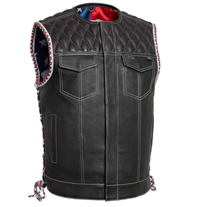 Chaleco de Cuero Genuino para Hombre, Estilo Personalizado, Alta Calidad, para Exteriores, Cálido e Impermeable, en Diferentes Tallas, Color Sólido - Product Image 1