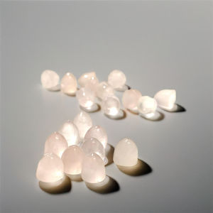 Quartz rose certifié IGI, qualité AAA, cristal naturel rose intense, cabochon, pierre précieuse en vrac, forme spéciale balle, pour la fabrication de bijoux - Product Image 1