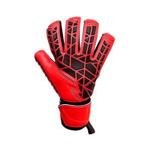 Football Goalkeeper Gloves Wrist Length Full Finger Red PU Leather Non-Slip Breathable Finger Protection Pull-On Closure Unisex - Product Image 3