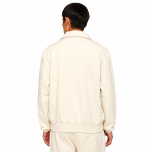 Sweat-shirt à col châle surdimensionné pour homme, couleur unie, coton, tissu molletonné français, style minimaliste, vêtements d'automne - Product Image 2