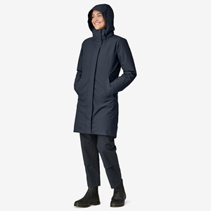 Parka longue à capuche pour femme, manteau d'hiver imperméable en polyester matelassé, manches longues, style minimaliste, coupe-vent, écologique, couleur unie - Product Image 4