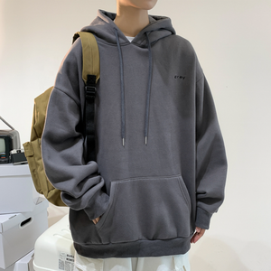 Men's New Fashion Winter Pullover Heavy Weight <b>Thick</b> <b>Fleece</b> Oversized Solid Hoodies Custom Logo Printing Plain Dyed Stonewashed - Product Image 4