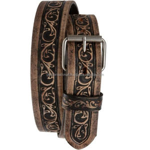 เข็มขัดลำลองหนังตะวันตกแบบทูโทนทำด้วยมือสไตล์วินเทจสุดหรูสำหรับทุกเพศขนาดที่กำหนดเองได้หัวเข็มขัดแบบถอดเปลี่ยนได้ - Product Image 3