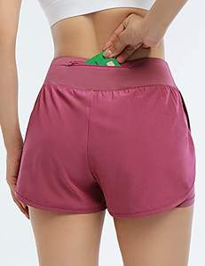 Shorts Deportivos 2 en 1 para Mujer con Bolsillos, Shorts de Yoga y Gimnasio con Forro, Shorts Casuales de Running con Diseño de Mariposa - Product Image 5