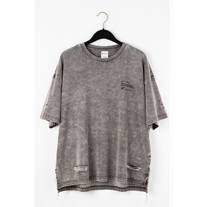 T-shirt oversize délavé pour homme, à épaules tombantes et manches courtes, personnalisé, effet délavé et déchiré, style délavé à l'acide - Product Image 6