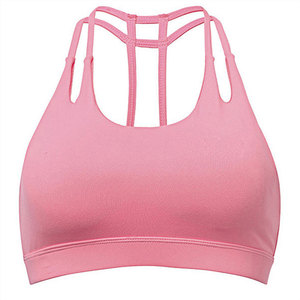 Soutien-gorge de sport rose sans couture pour femme, bretelles croisées dans le dos, soutien moyen, respirant, séchage rapide, pour entraînement, gym, yoga, fitness, vêtements de sport - Product Image 1