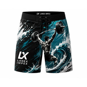 กางเกงขาสั้นออกกำลังกายผู้ชายแบบกำหนดเอง พิมพ์ลายกราฟิก 3 มิติ แห้งเร็ว สำหรับเล่นเซิร์ฟและว่ายน้ำ ผ้าสี่ทิศทาง ยืดหยุ่นได้ ผลิตโดยผู้ผลิต OEM ODM - Product Image 2