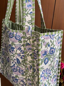 Bolsa de Mano Acolchada de Lujo, 100% Algodón, con Asa Larga, Cierre de Cremallera, Reutilizable, Resistente y Ecológica - Product Image 3