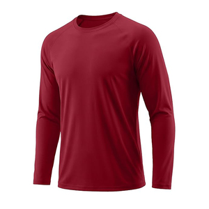 T-shirt à manches longues pour homme, coupe ajustée, 100% coton, uni, nouvelle tendance, vêtements de sport décontractés, col rond, manches longues - Product Image 1