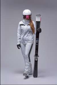Veste de ski blanche à capuche pour filles, imperméable 10000 mm, en polyester, fermeture éclair, style sportif, vêtements d'extérieur, rembourrage en coton PP synthétique - Product Image 5