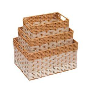 Panier en jacinthe d'eau tressée, solution de rangement durable, produits pour la maison et le jardin, utilisation dans le salon ou dans le placard - Product Image 1