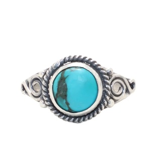 Anillo Clásico de Turquesa Natural, Plata de Ley 925, Joyería Artesanal - Product Image 1