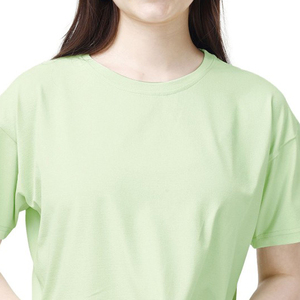 เสื้อยืดครอปแขนสั้นผู้หญิง คอทรงกลม ไหล่ตก  รับสกรีนโลโก้ เสื้อยืดลำลองสีพื้นเรียบง่ายสำหรับฤดูร้อน - Product Image 6