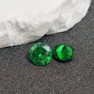 Esmeralda natural redonda facetada, corte brillante, verde medio, esmeralda suelta, varios tamaños, para joyería al por mayor - Product Image 5