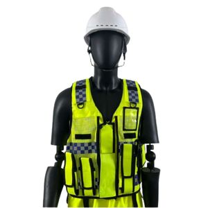 Chaleco de Seguridad Reflectante de Alta Visibilidad con Múltiples Bolsillos, Cierre de Cremallera y Diseño de Malla para Trabajo al Aire Libre - Product Image 1