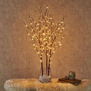 Guirlandes lumineuses écologiques en branches de saule, éclairage doux, décoration de fêtes, lumières d'ambiance pour la maison et le textile - Product Image 2