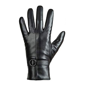 Leather <b>Gloves</b> Wrist Length Plain Style Thermal Unlined For Winter Daily Use - Product Image 1