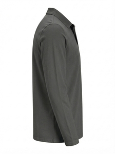Camisa de Golf de Manga Larga para Hombre, 100% Poliéster, Transpirable, Absorbe la Humedad, Logotipo Personalizado, Patrón Geométrico - Product Image 3