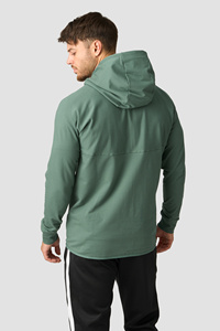 Sudadera con Capucha y Cierre para Hombre, Ecológica, Color Verde Salvia Oscuro, Corte Regular, Tejido Jersey de 300g, Chaqueta de Invierno - Product Image 3