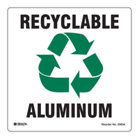 Étiquettes adhésives en aluminium recyclables Brady, durables, imperméables, écologiques pour une utilisation industrielle et en laboratoire