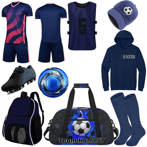 Sac de sport personnalisé avec kit d'uniforme de football sublimé vert et noir, taille adulte, maillot anti-humidité, short, chaussettes, casquette, sweat à capuche, sac à dos - Product Image 1