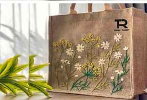 Bolsos de Yute Geométricos de Moda - Tamaño Grande/Mediano, Lavables, con Cierre - Product Image 5