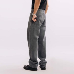 Jeans de Mezclilla para Hombre, Corte Recto, Cintura Media, Lavado a la Piedra, Ajuste Regular, Bordados, Transpirables, Estilo Casual Urbano, Otoño, Algodón - Product Image 3