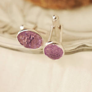 Comprar Gemelos de Amatista Natural Tallada Royal Violette con Plata de Ley 925 para Camisas Premium - Gemelos en Venta - Product Image 4